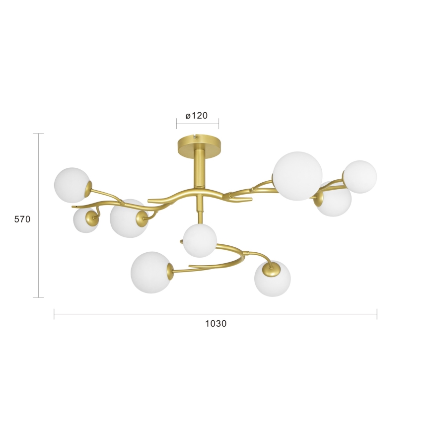 Brilagi - LED Surface-mounted chandelier MISTEL 9xG9/3W/230V gold/white