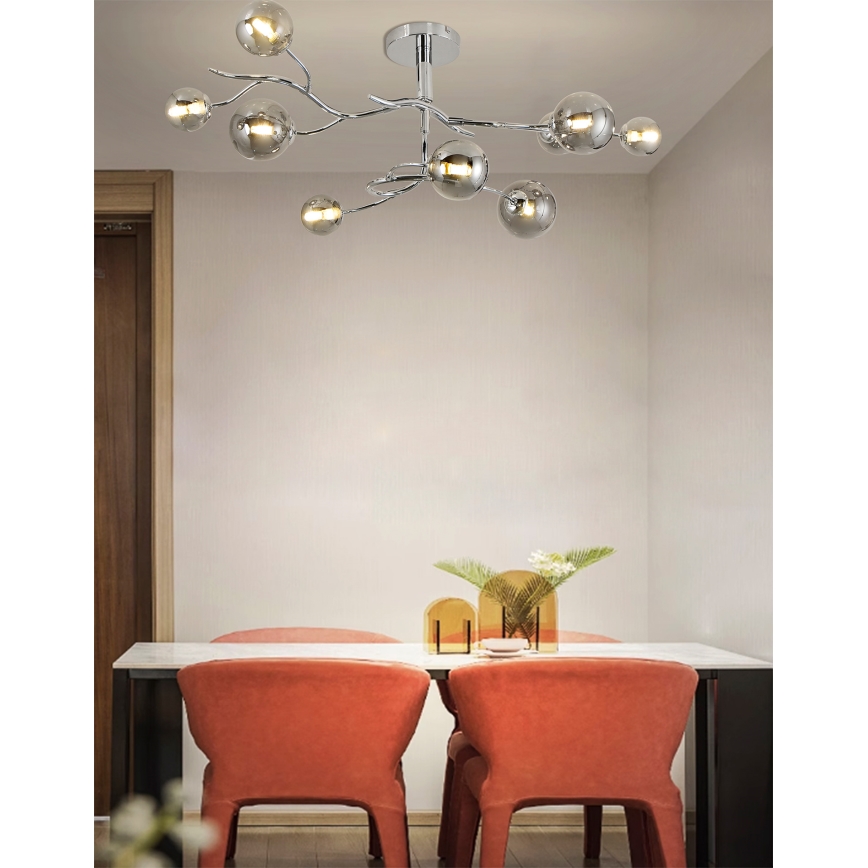 Brilagi - LED Surface-mounted chandelier MISTEL 9xG9/3W/230V shiny chrome/smoky