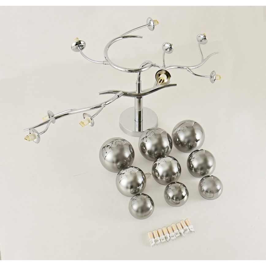 Brilagi - LED Surface-mounted chandelier MISTEL 9xG9/3W/230V shiny chrome/smoky