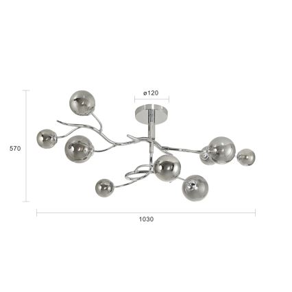 Brilagi - LED Surface-mounted chandelier MISTEL 9xG9/3W/230V shiny chrome/smoky