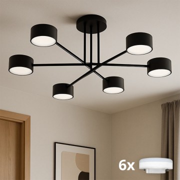 Brilagi - LED Surface-Mounted Chandelier MONO 6xGX53/12W/230V Black