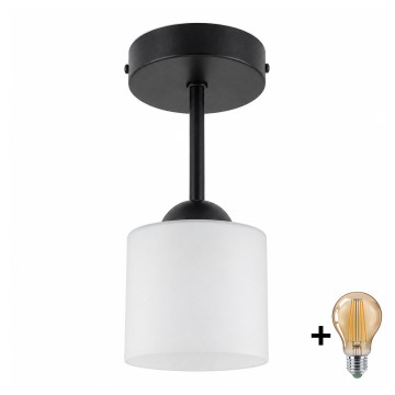 BRILAGI - LED Surface-mounted chandelier RETRO GLASS 1xE27/60W/230V Ø 10 cm black/white