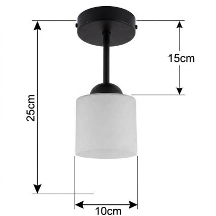 BRILAGI - LED Surface-mounted chandelier RETRO GLASS 1xE27/60W/230V Ø 10 cm black/white