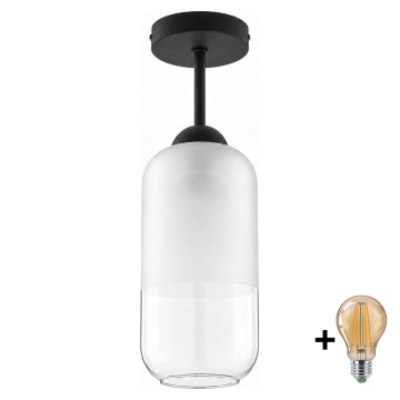 BRILAGI - LED Surface-mounted chandelier RETRO GLASS 1xE27/60W/230V Ø 14 cm black/white