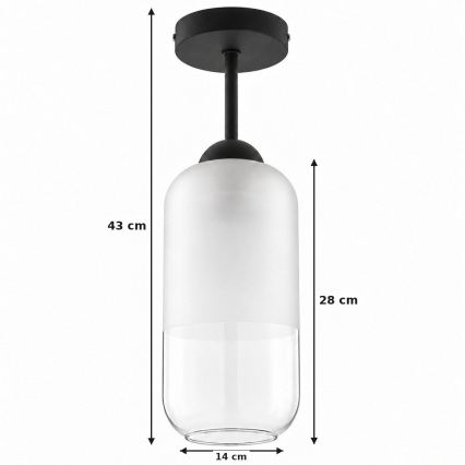 BRILAGI - LED Surface-mounted chandelier RETRO GLASS 1xE27/60W/230V Ø 14 cm black/white