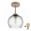 BRILAGI - LED Surface-mounted chandelier RETRO GLASS 1xE27/60W/230V Ø 18 cm beige/smoked gray