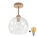 BRILAGI - LED Surface-mounted chandelier RETRO GLASS 1xE27/60W/230V Ø 25 cm beige/clear