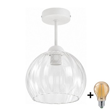 BRILAGI - LED Surface-mounted chandelier RETRO GLASS 1xE27/60W/230V Ø 25 cm white/clear