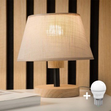 Brilagi - LED Table lamp ANTHONY 1xE14/40W/230V oak/beige