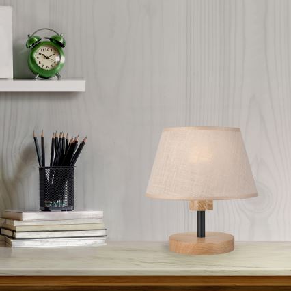 Brilagi - LED Table lamp ANTHONY 1xE14/40W/230V oak/beige