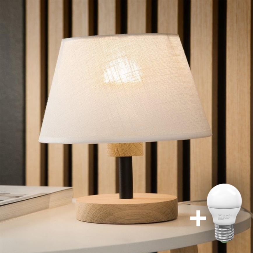 Brilagi - LED Table lamp ANTHONY 1xE14/40W/230V oak/white
