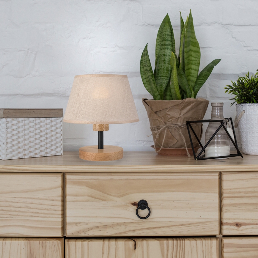 Brilagi - LED Table lamp ANTHONY 1xE27/60W/230V oak/beige