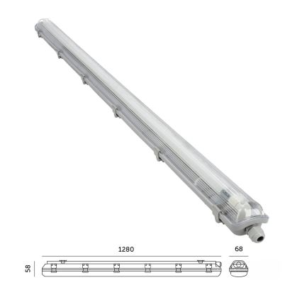 BRILAGI - LED Dustproof Industrial Fluorescent Luminaire OPTIMA T8 1xG13/18W/230V 4000K IP65 128 cm