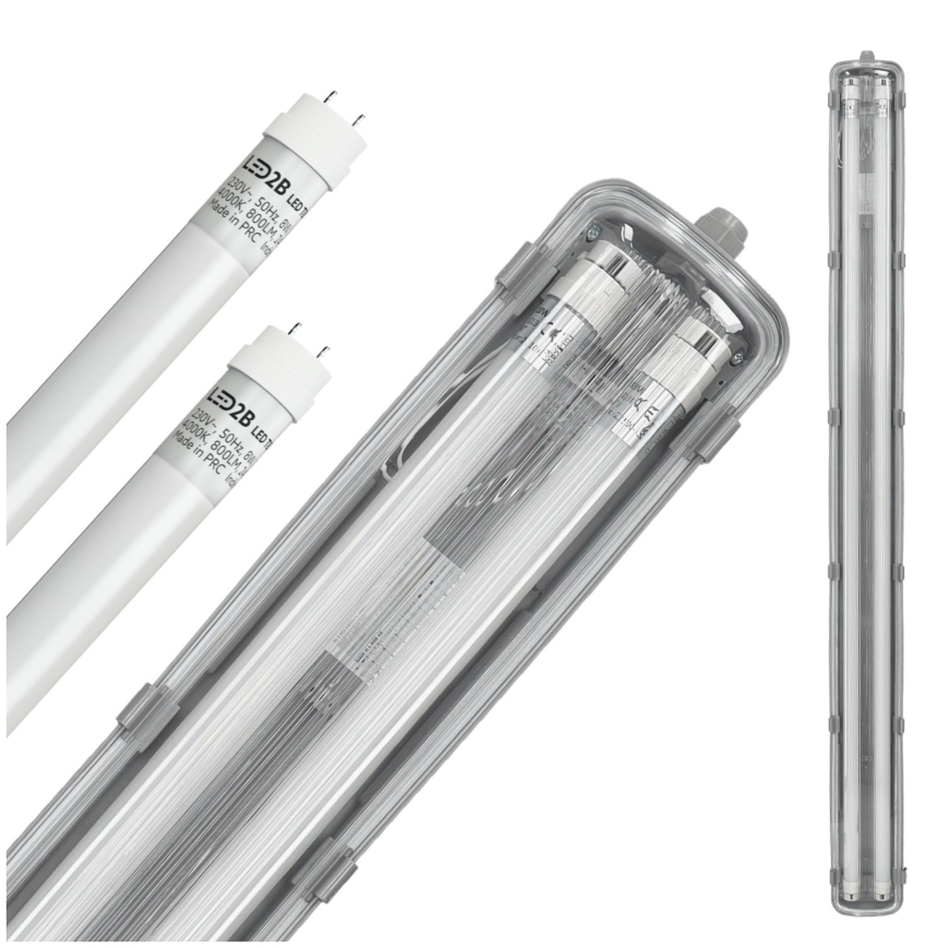 BRILAGI - OPTIMA T8 LED technical dustproof fluorescent luminaire, 2xG13/18W/230V, 4000K, IP65, 128 cm - pallet of 110 pcs