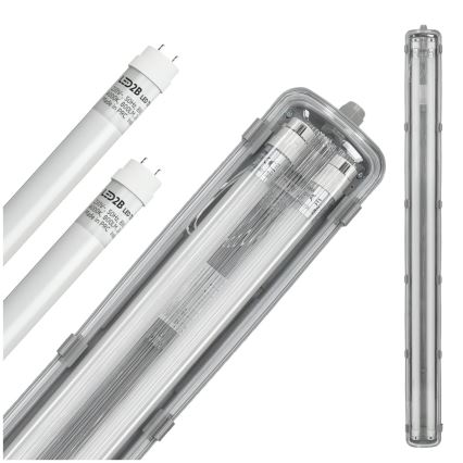 BRILAGI - OPTIMA T8 LED Dustproof Industrial Batten Light, 2x G13/18W/230V, 6500K, IP65, 128 cm