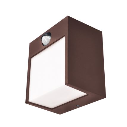 Brilagi - TERNI LED Outdoor Wall Light with Sensor LED/12W/230V, Brown, IP44
