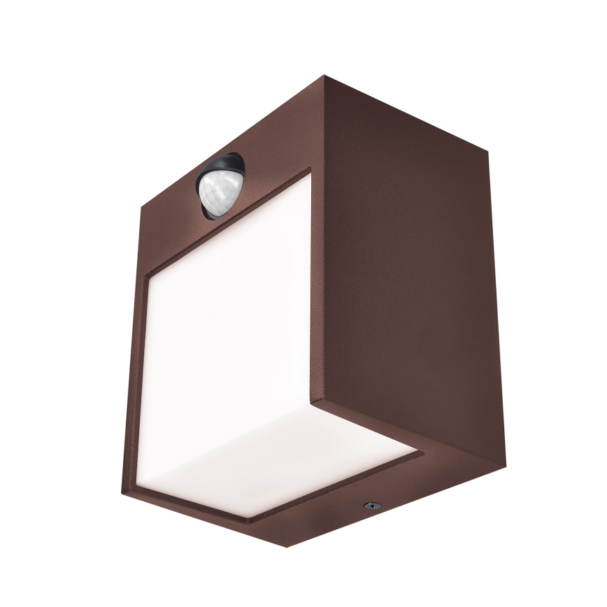 Brilagi - TERNI LED Outdoor Wall Light with Sensor LED/12W/230V, Brown, IP44