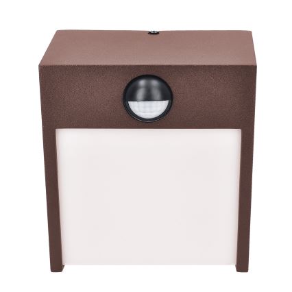 Brilagi - TERNI LED Outdoor Wall Light with Sensor LED/12W/230V, Brown, IP44