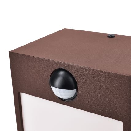 Brilagi - TERNI LED Outdoor Wall Light with Sensor LED/12W/230V, Brown, IP44