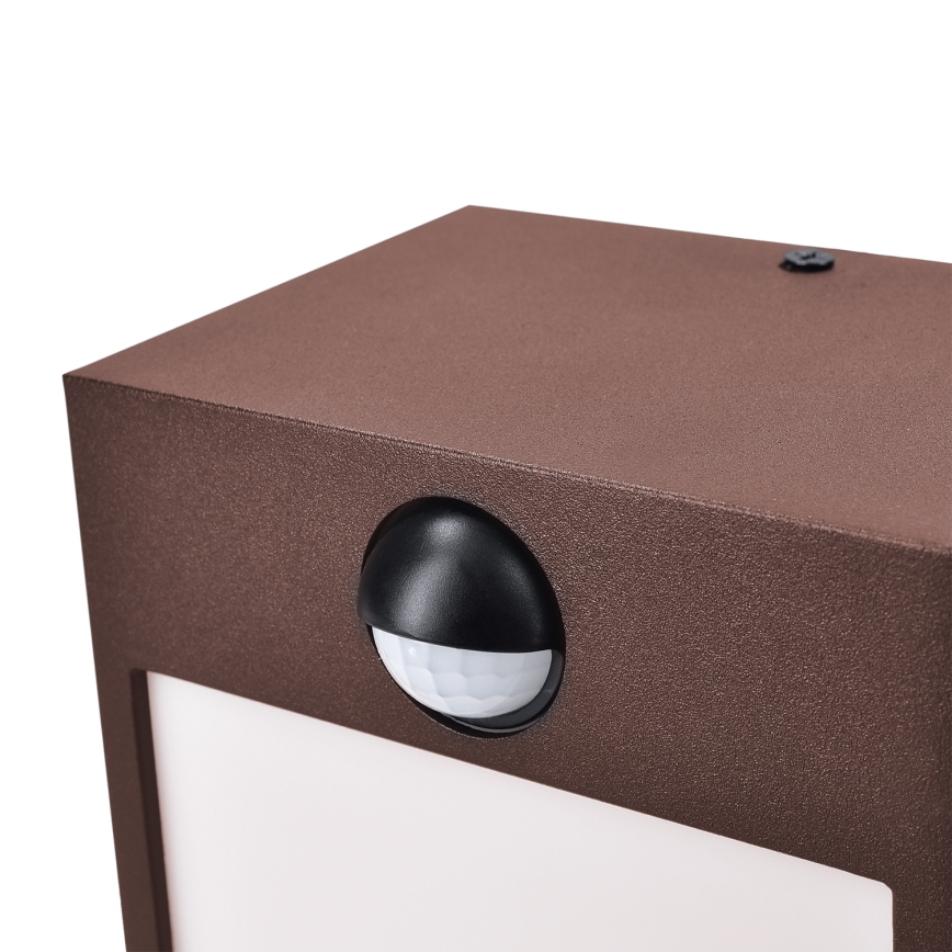 Brilagi - TERNI LED Outdoor Wall Light with Sensor LED/12W/230V, Brown, IP44
