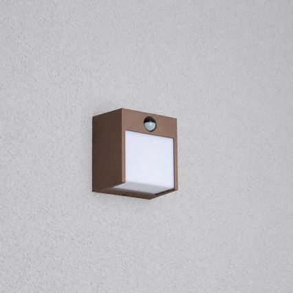 BRILAGI - TERNI LED Outdoor Wall Light with Sensor LED/12W/230V, Brown, IP44