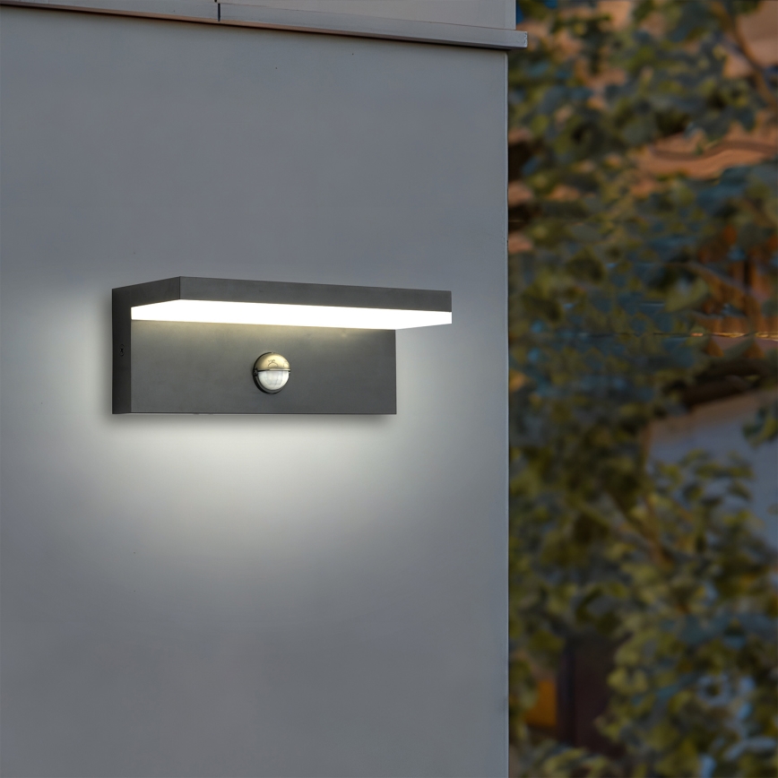 Brilagi - TESSI LED Outdoor Wall Light with Sensor, LED/10W/230V, Anthracite, IP54