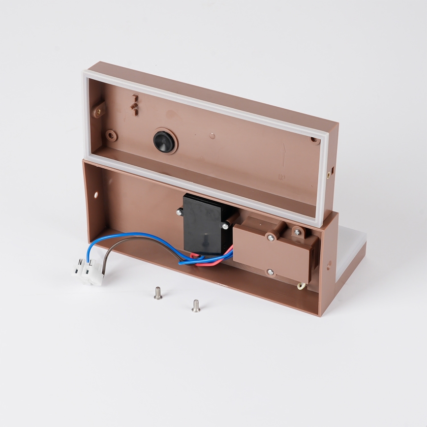 Brilagi - TESSI LED Outdoor Wall Light with Sensor, 10W/230V, Brown, IP54