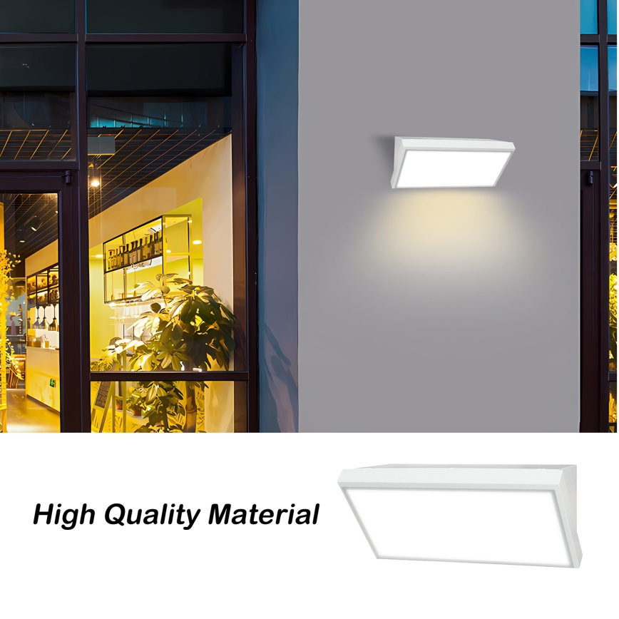 Brilagi - TRIANGLE LED/20W/230V Outdoor Wall Light with Sensor, White, IP65