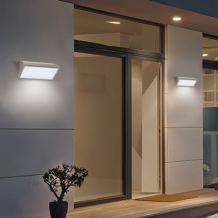 Brilagi - LED Outdoor Wall Light with Sensor TRIANGLE LED/20W/230V Grey IP65