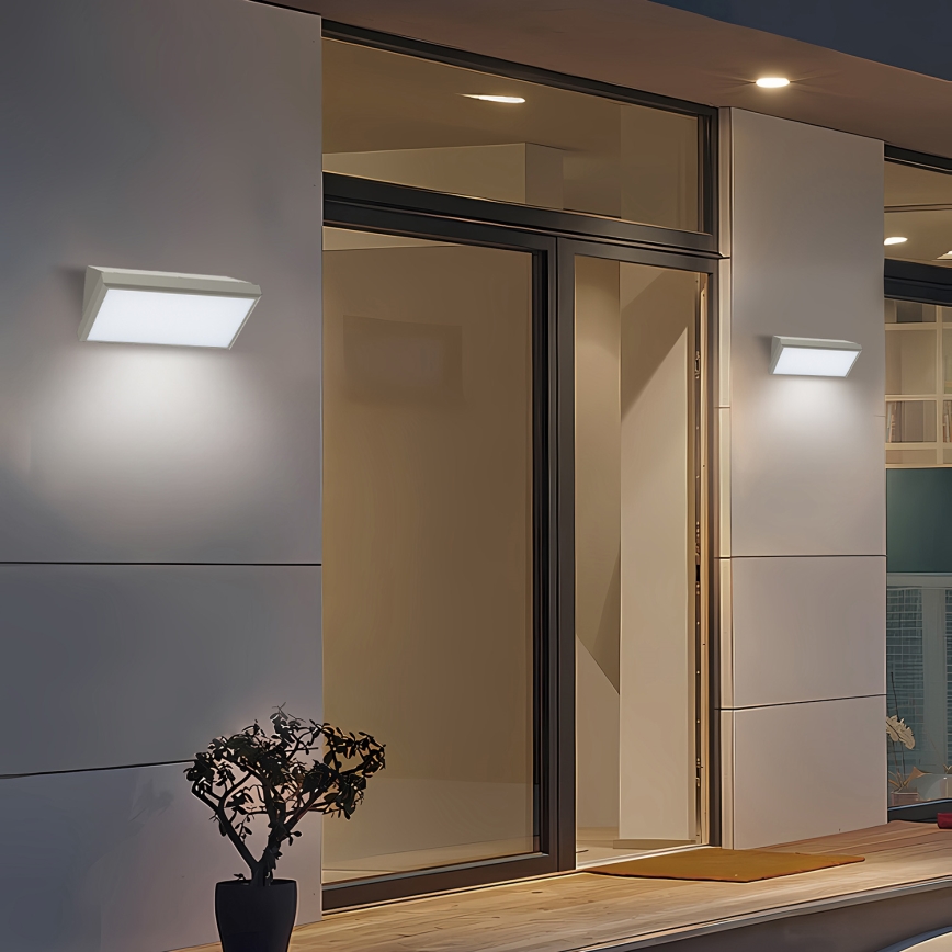 Brilagi - LED Outdoor Wall Light with Sensor TRIANGLE LED/20W/230V Grey IP65