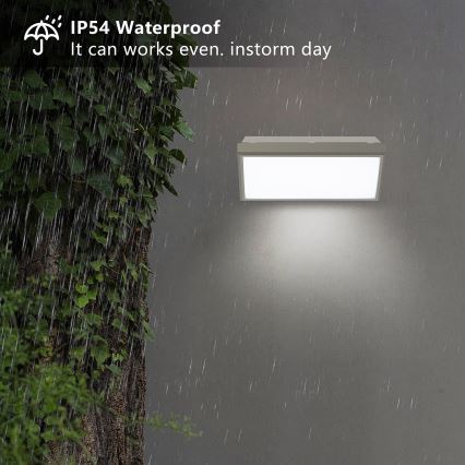 Brilagi - LED Outdoor Wall Light with Sensor TRIANGLE LED/20W/230V Grey IP65