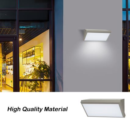 Brilagi - LED Outdoor Wall Light with Sensor TRIANGLE LED/20W/230V Grey IP65