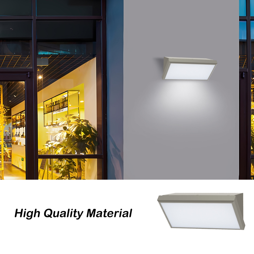 Brilagi - LED Outdoor Wall Light with Sensor TRIANGLE LED/20W/230V Grey IP65