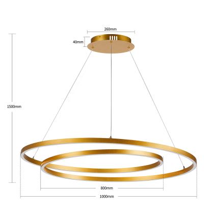BRILAGI - Dimmable TWISTER LED Cable Pendant LED/105W/230V 3000–6000K Ø100 cm Gold + Remote Control