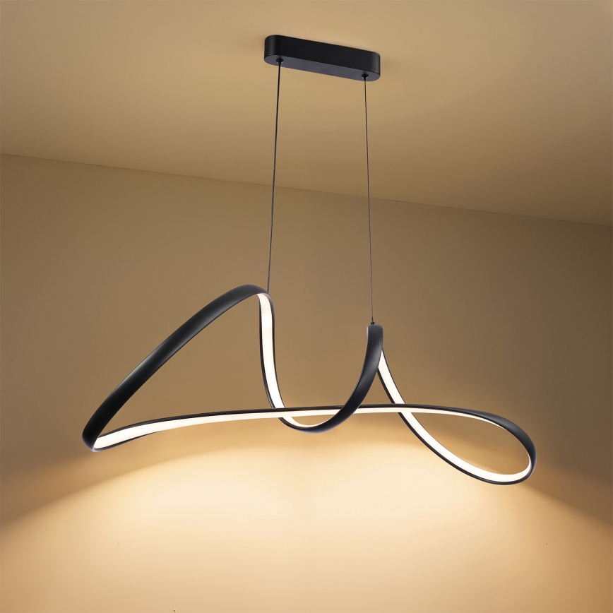 Brilagi - Dimmable LED Cable Pendant TWISTER LED/60W/230V 3000-6000K Black + Remote Control