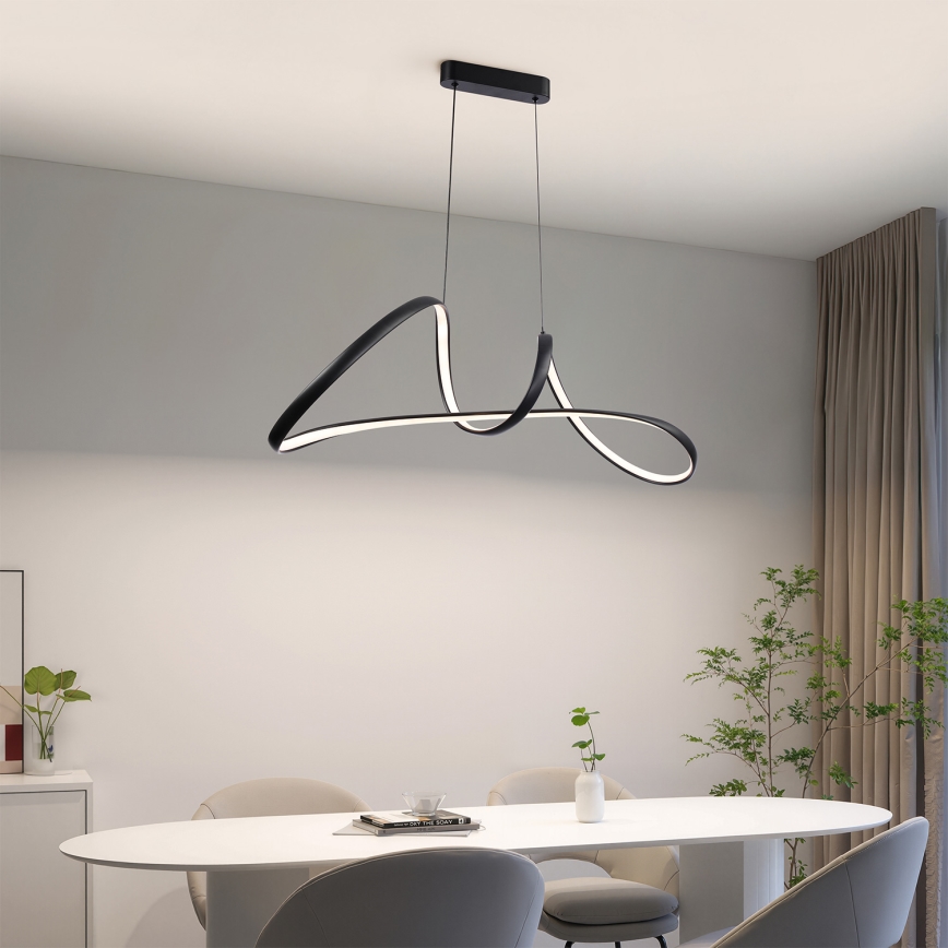 Brilagi - Dimmable LED Cable Pendant TWISTER LED/60W/230V 3000-6000K Black + Remote Control