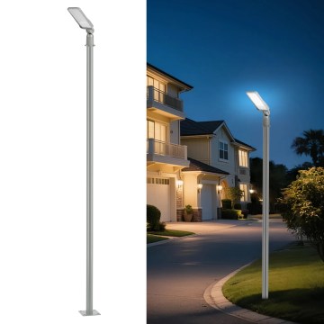 Brilagi - LED URBANLIGHT outdoor street light with 3 m pole and articulated joint LED/50W/230V grey IP65