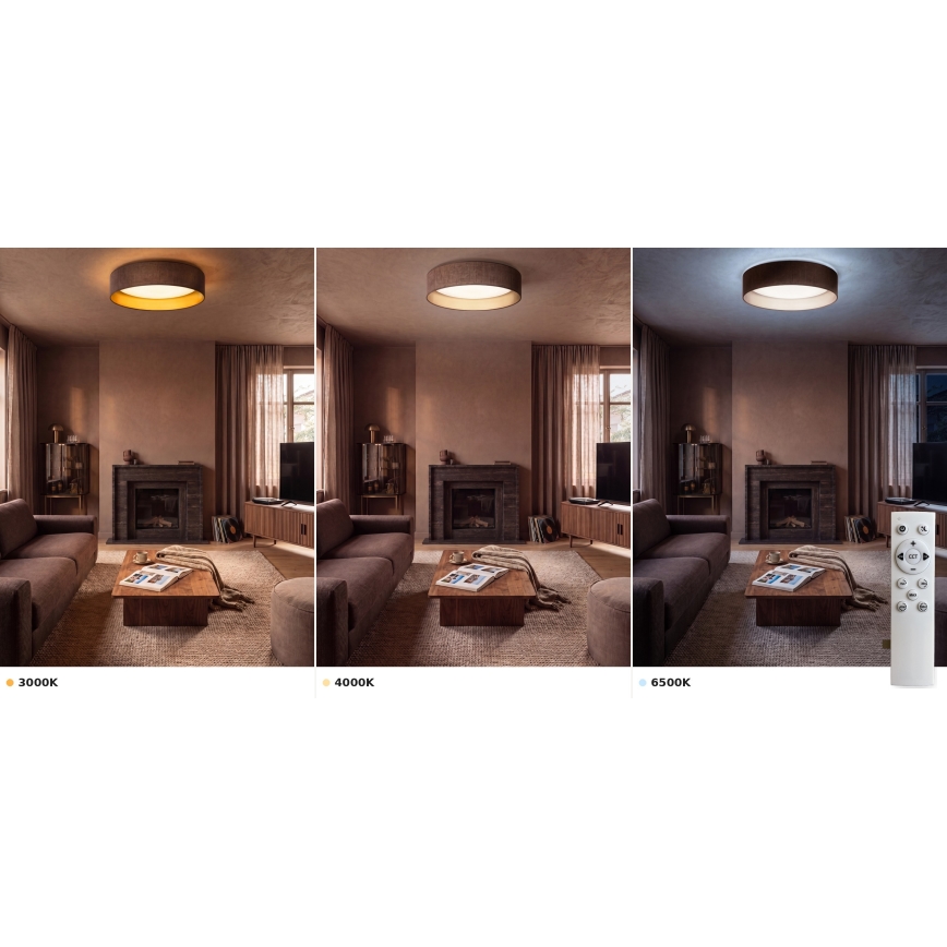 BRILAGI - LED Dimmable Ceiling Light VELVET SMART VARI LED/24W/230V 3000-6500K dia. 45 cm brown/gold + remote control