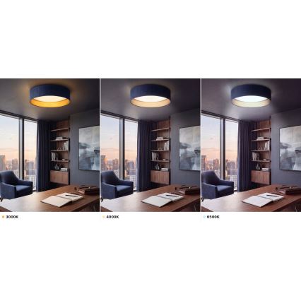 Brilagi - VELVET VARI LED Ceiling Light / 24W / 230V / 3000/4000/6500K / Ø 45 cm / blue/gold