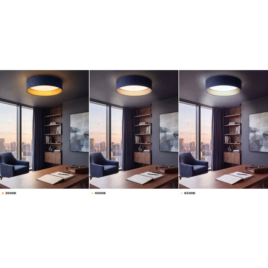 Brilagi - VELVET VARI LED Ceiling Light / 24W / 230V / 3000/4000/6500K / Ø 45 cm / blue/gold