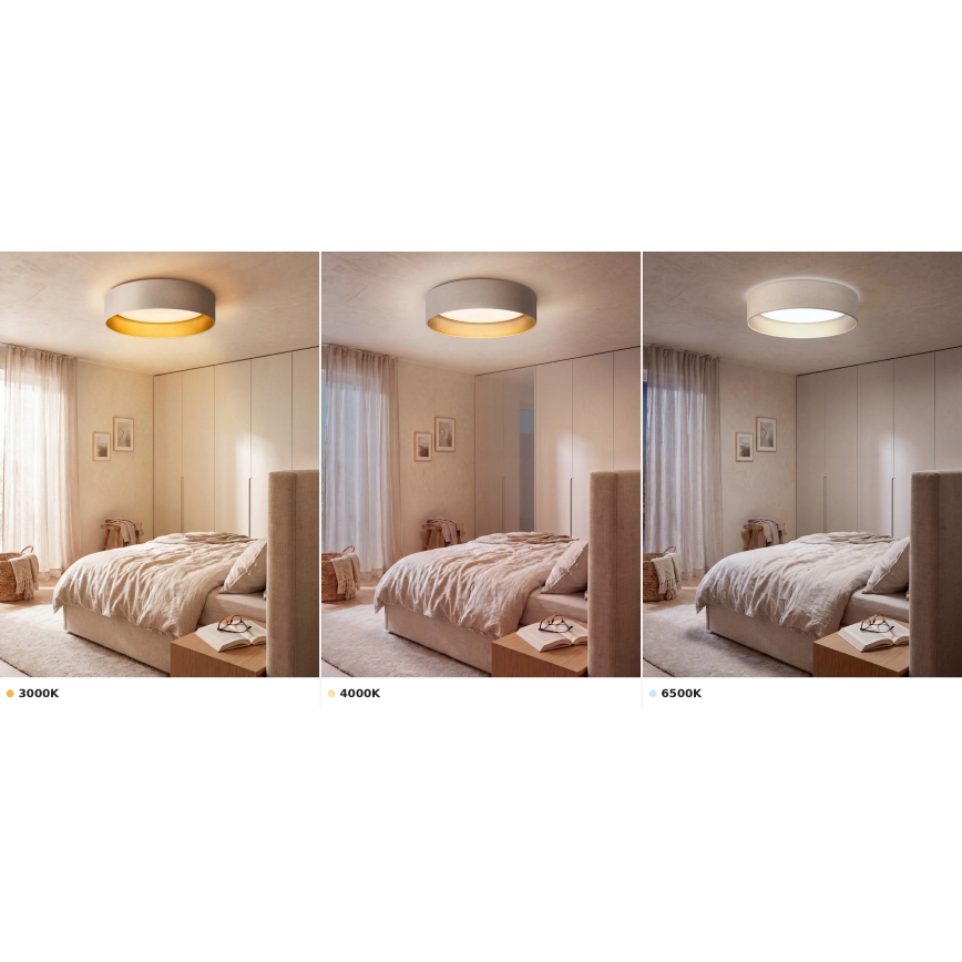 BRILAGI - LED Ceiling Light VELVET VARI LED/24W/230V 3000/4000/6500K Ø 45 cm cream/gold