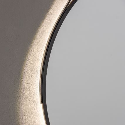 Brilagi - VERESE LED Bathroom Mirror LED/19W/230V Ø 60 cm Black IP44 CRI 90 Dimmable + CCT