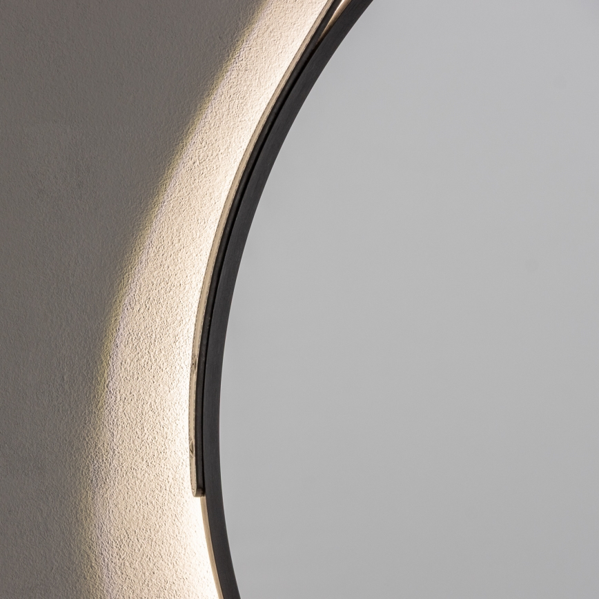 Brilagi - VERESE LED Bathroom Mirror LED/19W/230V Ø 60 cm Black IP44 CRI 90 Dimmable + CCT