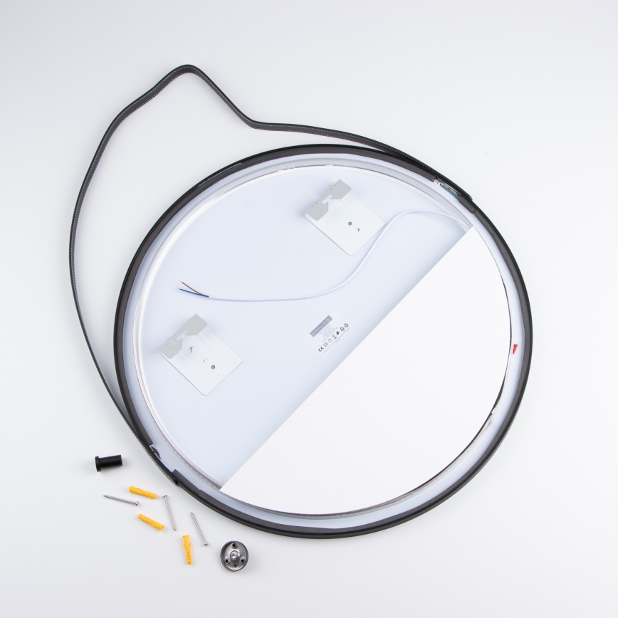 Brilagi - VERESE LED Bathroom Mirror LED/19W/230V Ø 60 cm Black IP44 CRI 90 Dimmable + CCT