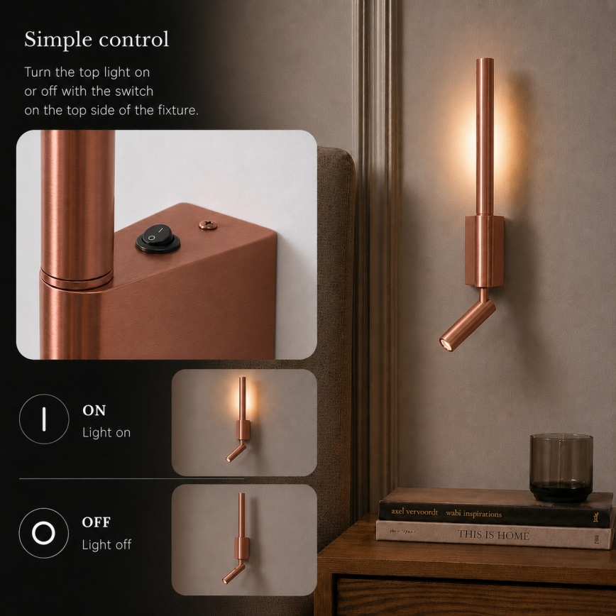 BRILAGI - LED Wall Spotlight VIXON LED/3W/230V + LED/5W bronze CRI 90