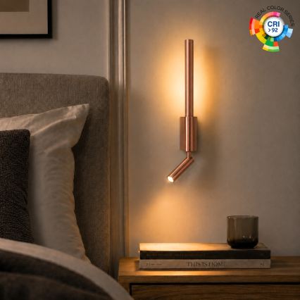 BRILAGI - LED Wall Spotlight VIXON LED/3W/230V + LED/5W bronze CRI 90