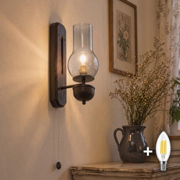 BRILAGI - LED Wall Lamp COTTAGE 1xE14/40W/230V beech/smoke grey