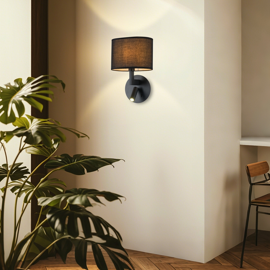 Brilagi - LED Wall lamp DAYA 1xE14/40W/230V + LED/3W black