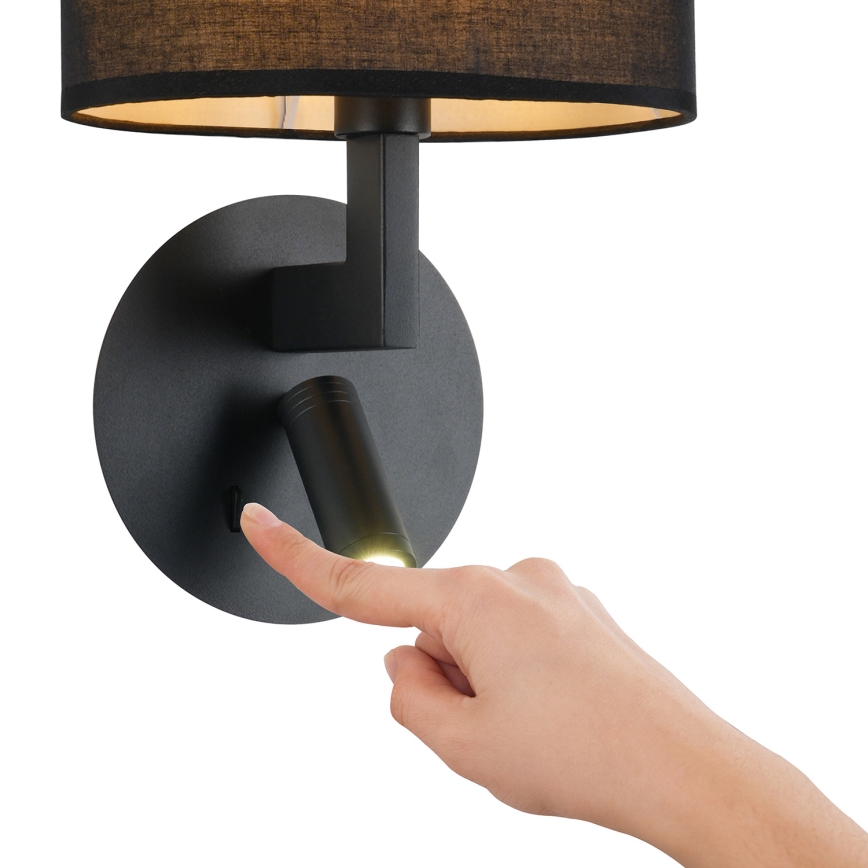 Brilagi - LED Wall lamp DAYA 1xE14/40W/230V + LED/3W black
