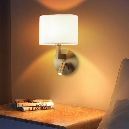 Brilagi - LED Wall lamp DAYA 1xE14/40W/230V + LED/3W white/matte chrome